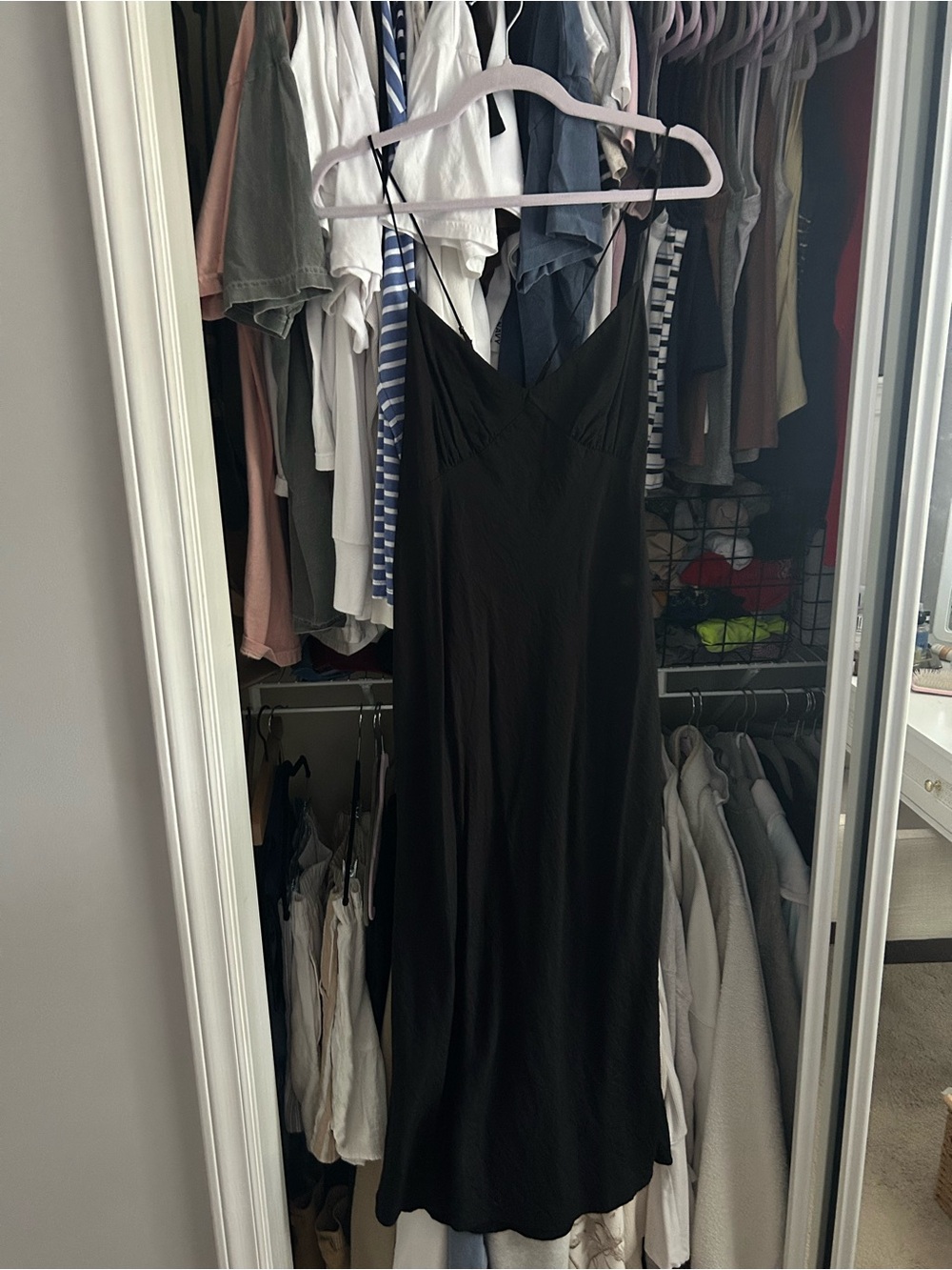 Madewell Black Slip Midi Dress